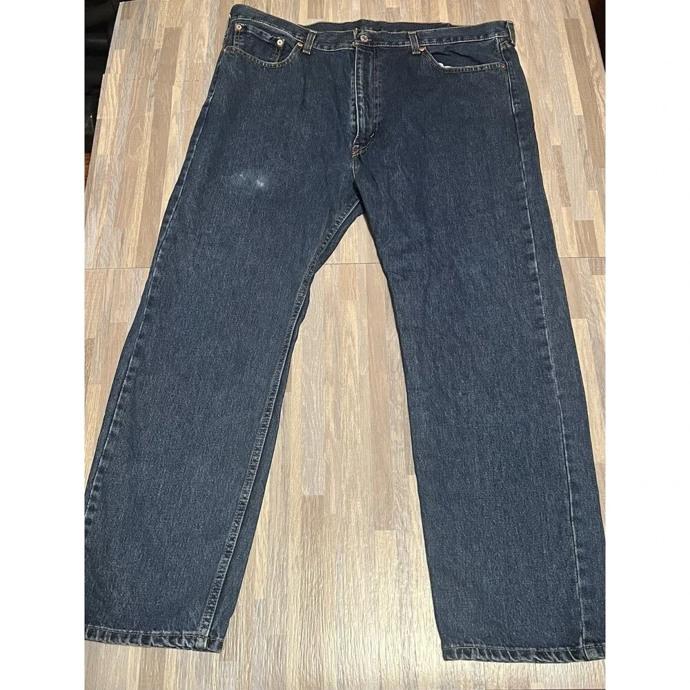 Levis 505 Pants Men's 42 x 30 Blue Denim Jeans Regular Fit Straight Leg Casual